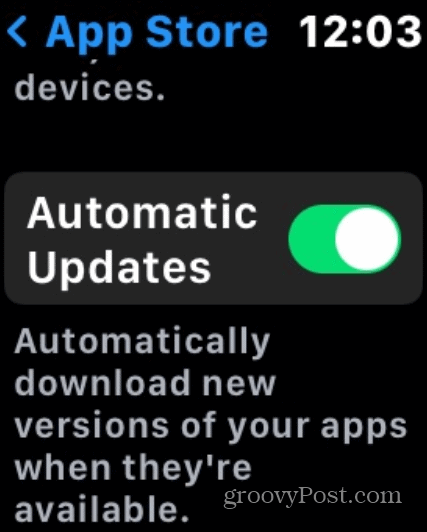 aggiornamenti automatici Apple Watch