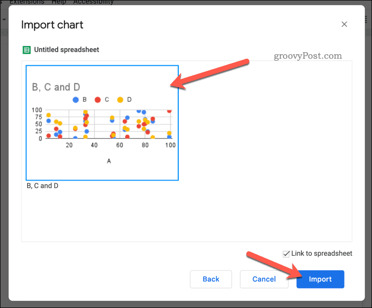 Importazione di un grafico in Google Docs