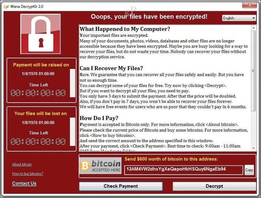 Microsoft rilascia l'aggiornamento di sicurezza di emergenza per Wanacrypt Ransomware
