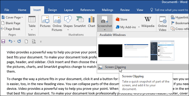Come acquisire uno screenshot in Office e inserirlo in un documento