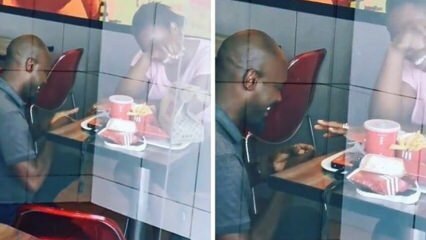 Grande supporto all'uomo sudafricano che offre il matrimonio nel ristorante Fast Food!