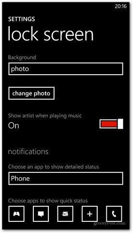 Windows Phone 8 personalizza le opzioni della schermata di blocco