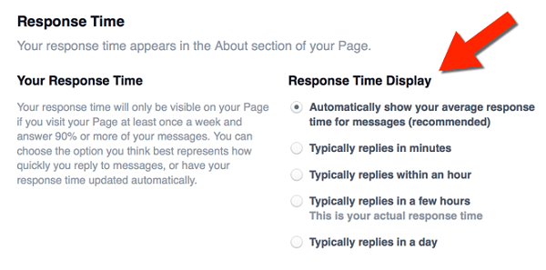 tempo di risposta di facebook
