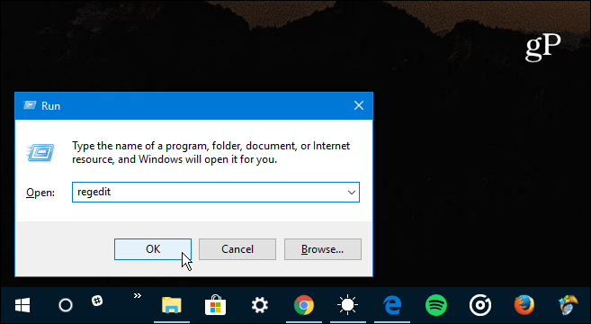1 Esegui Regedit Windows 10