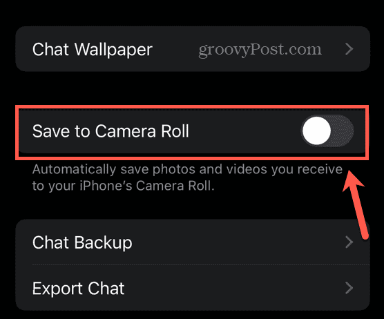 salvataggio di whatsapp sullo roll off della fotocamera