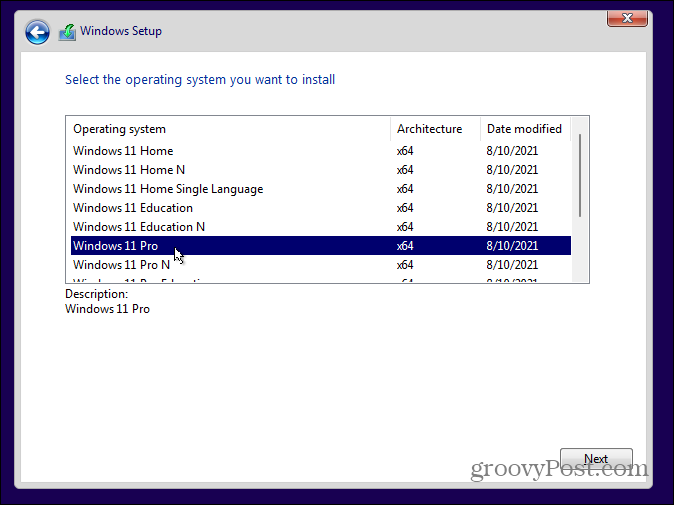 Scegli Windows 11 Edition