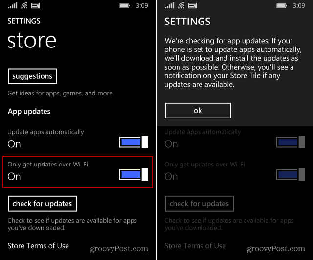 Impostazioni di Windows Phone Store