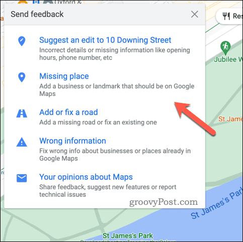 Fornisci feedback su Google Maps