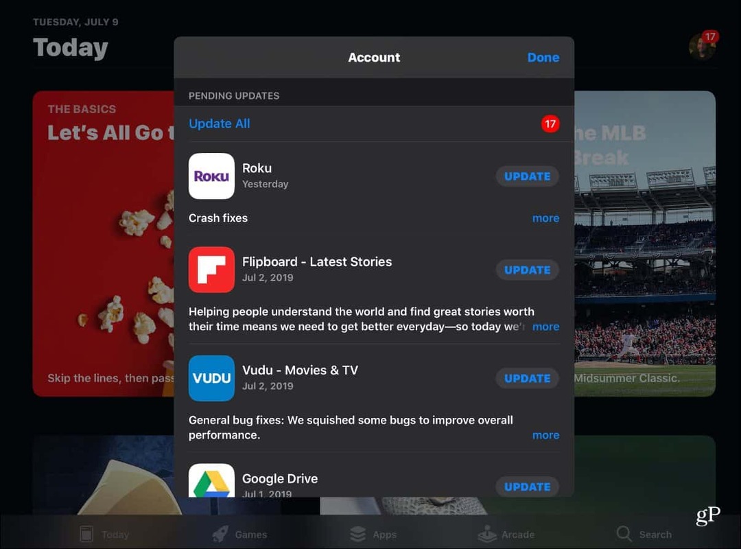 Come trovare e aggiornare manualmente le app su iOS 13 nell'App Store