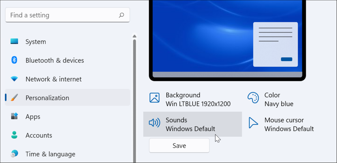 le impostazioni gestiscono i suoni di sistema su Windows 11