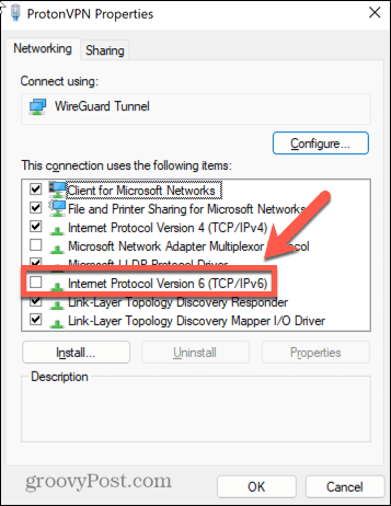 Windows 11 deseleziona ipv6