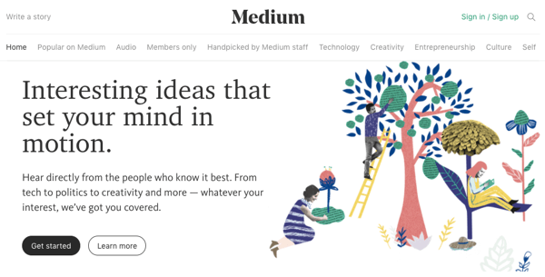 Medium ha un pubblico integrato per aiutarti a far ripartire il tuo posizionamento.