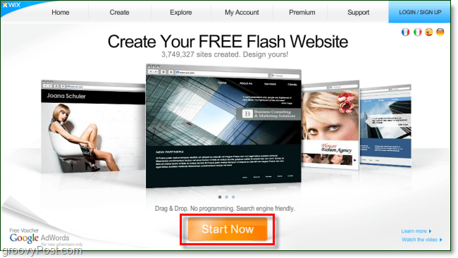 Recensione di wix.com - siti web flash gratuiti