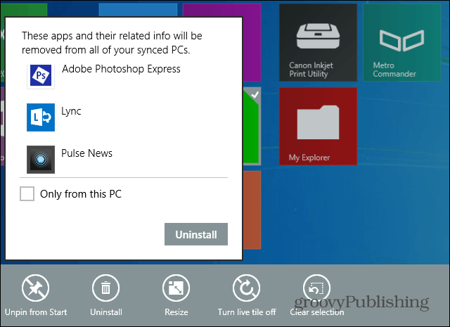 Windows 8.1 semplifica la disinstallazione di più app contemporaneamente