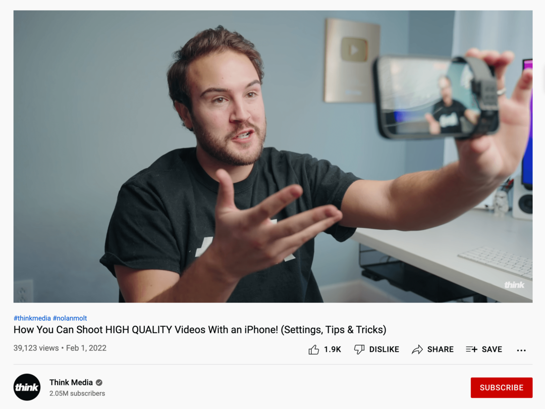 immagine del video di YouTube sulla ripresa di video con iPhone