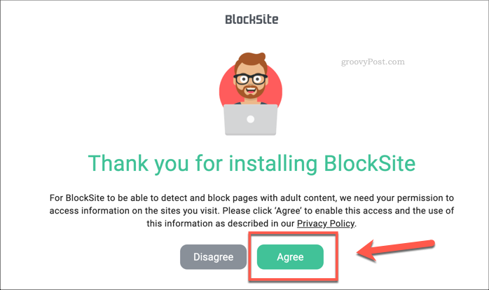 Approvazione delle autorizzazioni per l'estensione Block Site