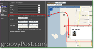 Microsoft Pro Photo Tools GPS Aggiungi metadati per GEO:: groovyPost.com