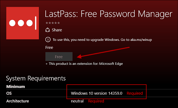Estensione LastPass per Microsoft Edge Disponibile per Windows 10
