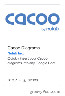 Il componente aggiuntivo Cacoo in Google Docs