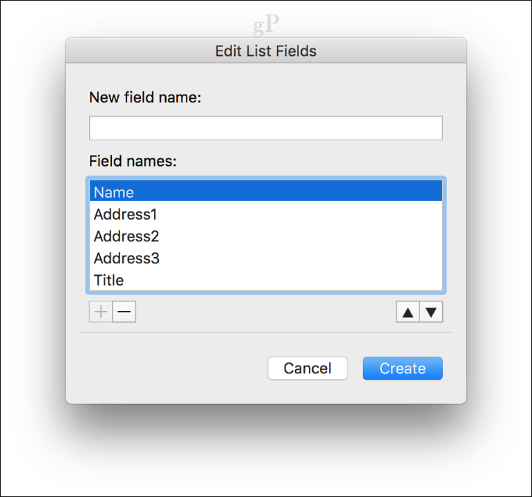 microsoft word for mac mail merge - Field Names