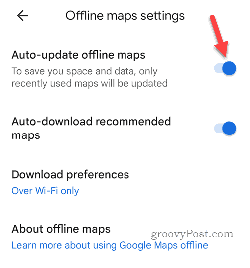 Aggiorna automaticamente le mappe offline di Google Maps