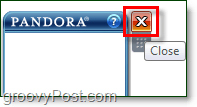 chiudi tutti i gadget di Windows 7 incluso Pandora