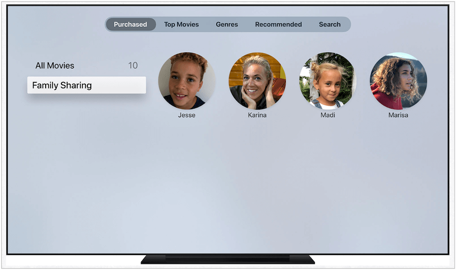 Condivisione Apple TV