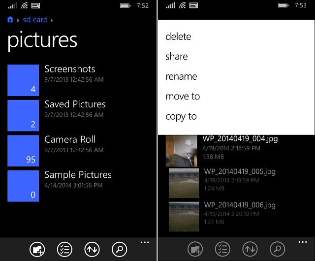 File app Windows Phone 8-1