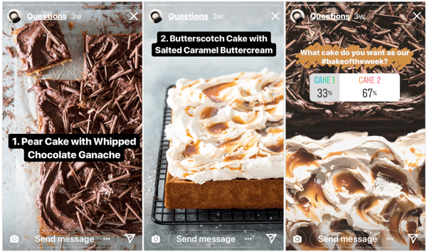 La rivista di cibo Bake From Scratch ha dato ai follower di Instagram il controllo del loro programma di contenuti con questo rapido sondaggio.