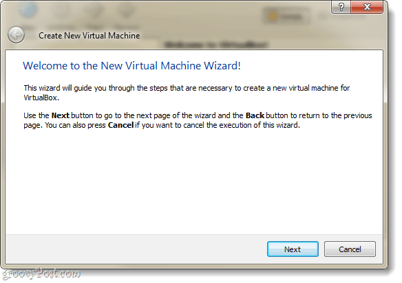 virtualbox nuova procedura guidata per la macchina virtuale
