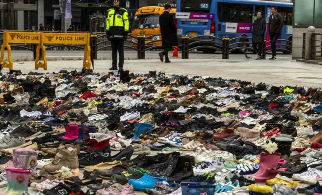 Una lezione di umanità dalla Corea del Sud! Hanno schierato centinaia di scarpe nelle piazze per la Palestina