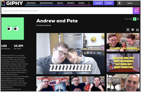 Andrew e Pete hanno una raccolta di GIF su Giphy.