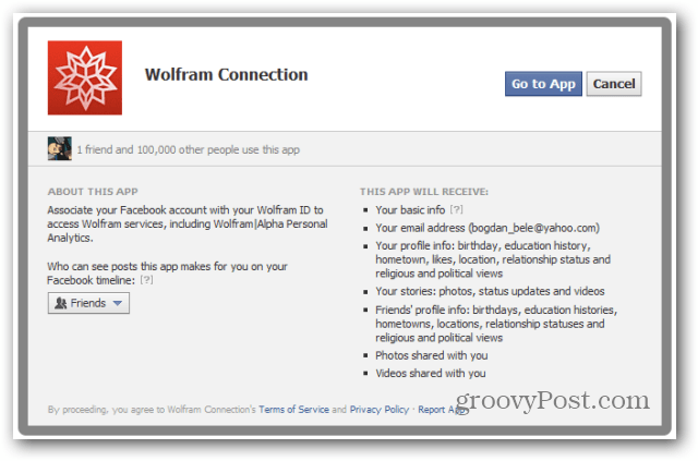wolfram alpha facebook segnala facebook vai all'app