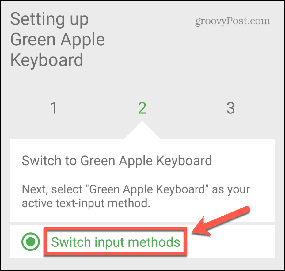 Metodi di input dell'interruttore della tastiera della mela verde