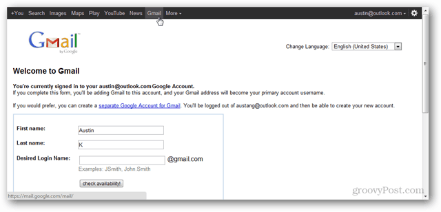 Come creare un account Google senza utilizzare Gmail