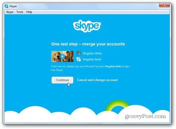 skype si fondono con l'account microsoft