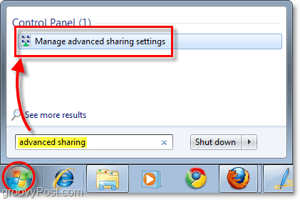 gestire le impostazioni di condivisione avanzate in Windows 7