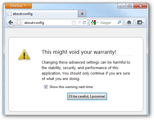 invalidare la garanzia di firefox