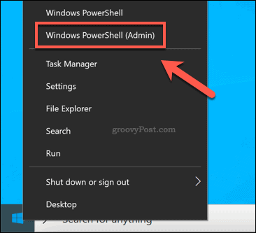 Avvio di una finestra di Windows PowerShell