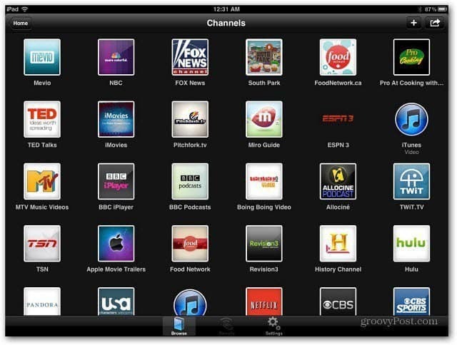 Canali Plex per iPad
