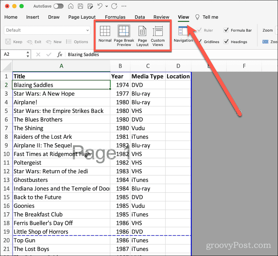 Visualizza la barra multifunzione in Excel