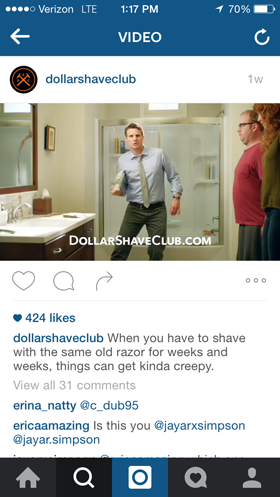 video di instagram del club di rasatura del dollaro
