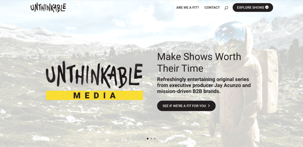Screenshot del sito web Unithinkable.