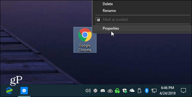 Proprietà di collegamento di Chrome