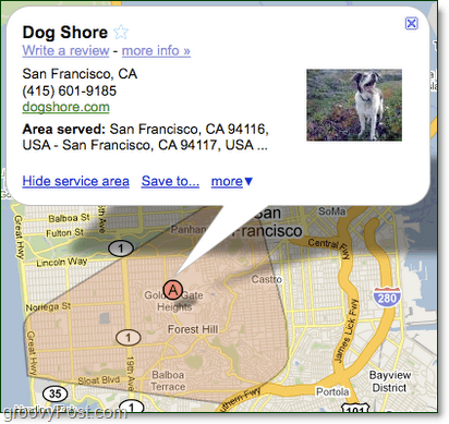 disegna la tua area di servizio di google maps per la tua attività