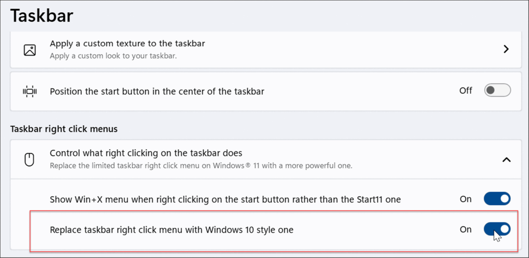 fare clic con il tasto destro sulla barra delle applicazioni per migliorare il menu Start di Windows 11 e la barra delle applicazioni con start11