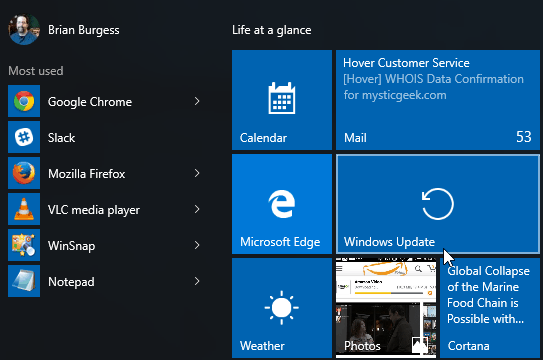 Windows Update Avvia Windows 10