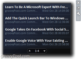 Feed RSS visualizzati in Windows 7 utilizzando il gadget feed semplice