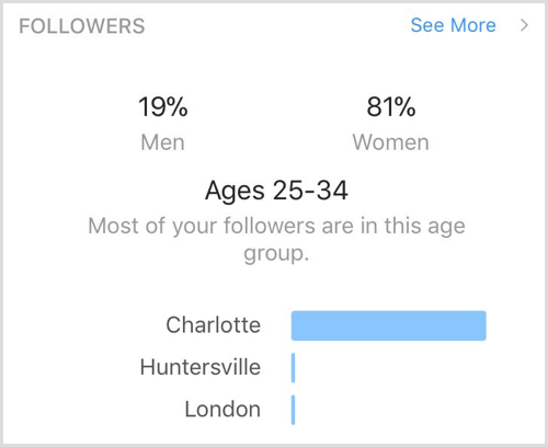 Dati demografici dei follower di Instagram Insights