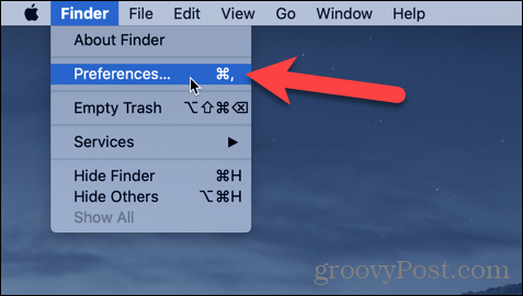 Apri le preferenze del Finder sul tuo Mac